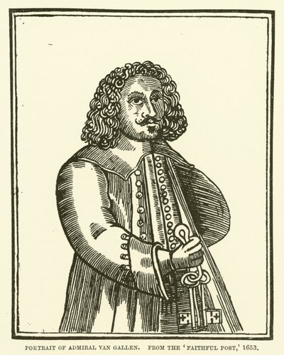 Portrait of Admiral Van Gallen, from the Faithful Post, 1653 by English School
